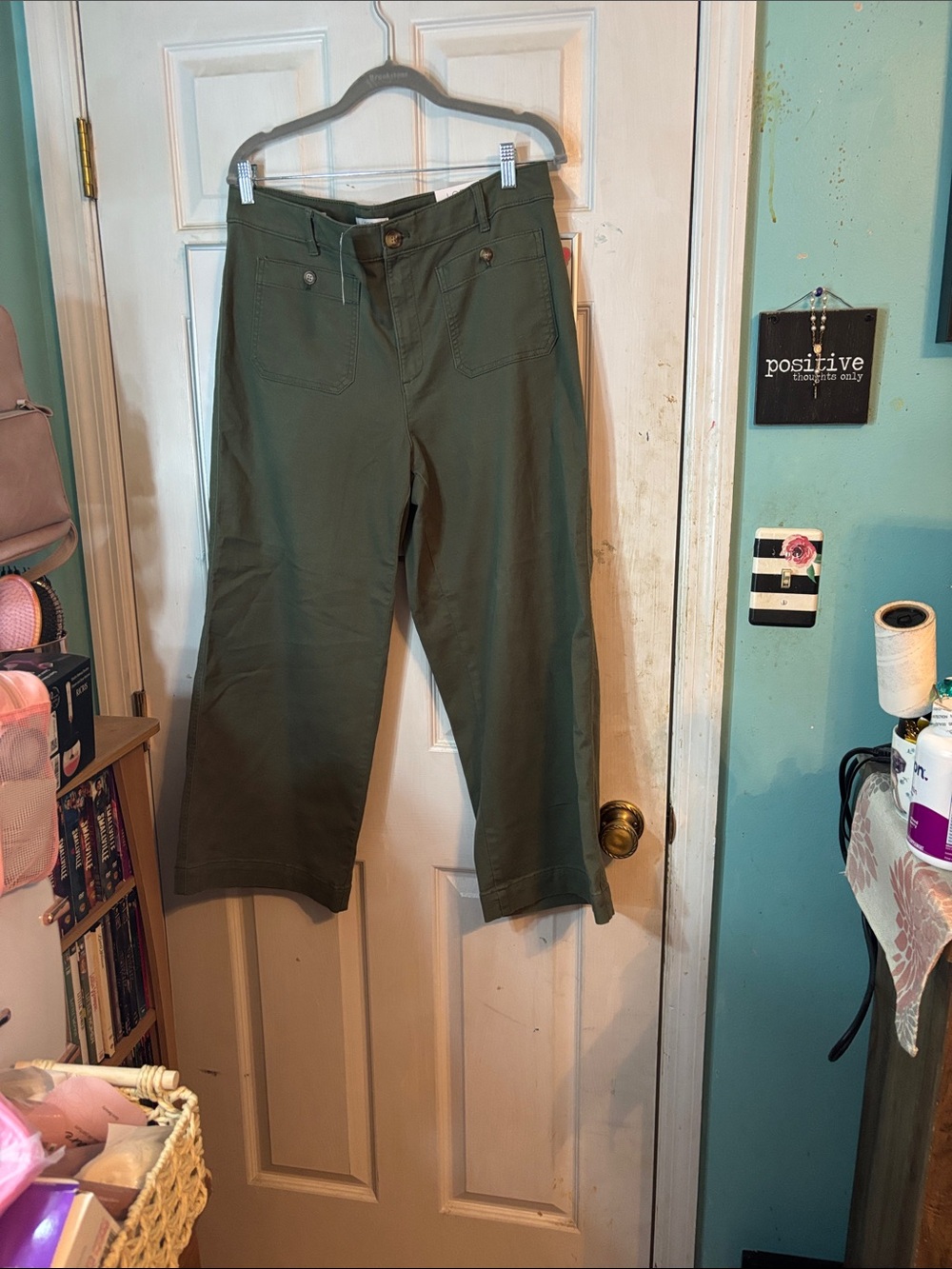 LOFT Olive The Palmer Wide Leg Jeans Size 12